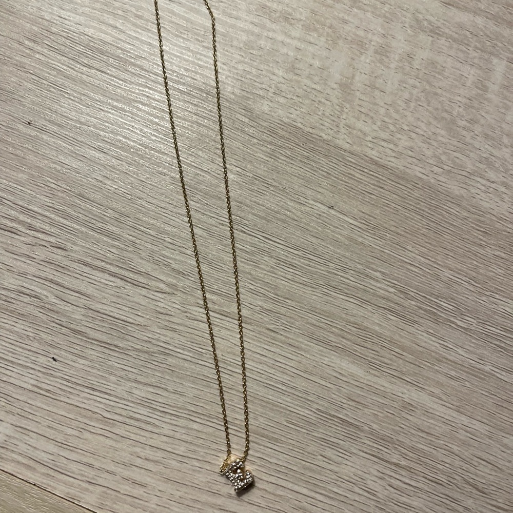 Bauble bar retro pave initial necklace
